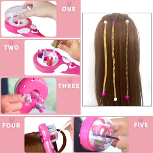 اسباب بازی لوازم آرایشی پک کامل دستگاه بافت مو با نخ رنگی BRAIDED HAIR MACHINE_اسباب بازی